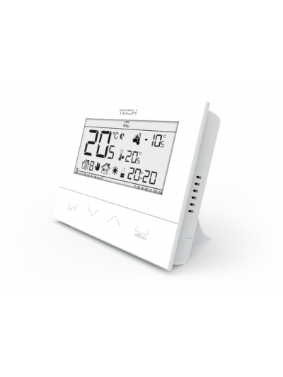 Belaidis kambario termostatas (3 mm stiklas), naudojamas nuotoliniam katilų valdymui.